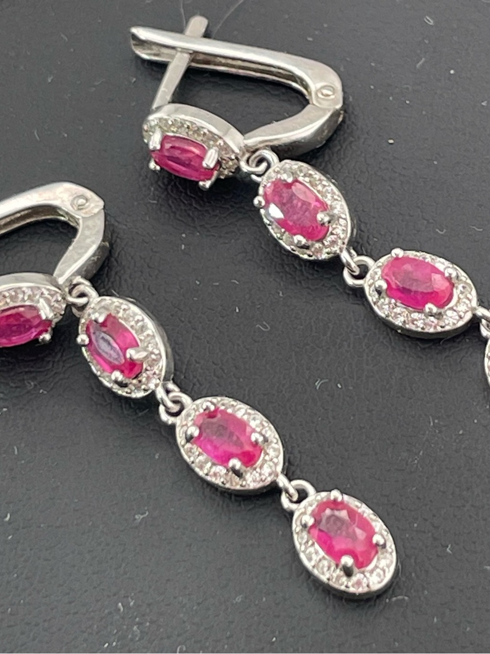 *PRIVATE LISTING* RUBY Sapphire Tennis Necklace 14k and Earrings Gold Silver 925 - Picture 7 of 7